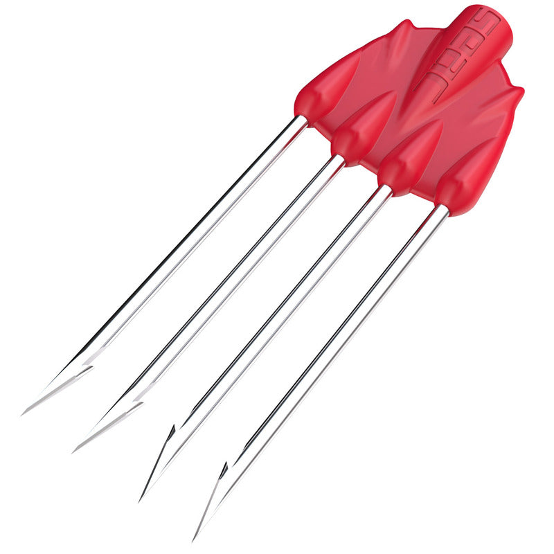 Abysstar Fiocina Pêche Sous-marine – 4 Pointes Légères, Base Nylon, Embouts Galvanisés Forgés – Filetage Standard Ø8 Mm, Unisexe
